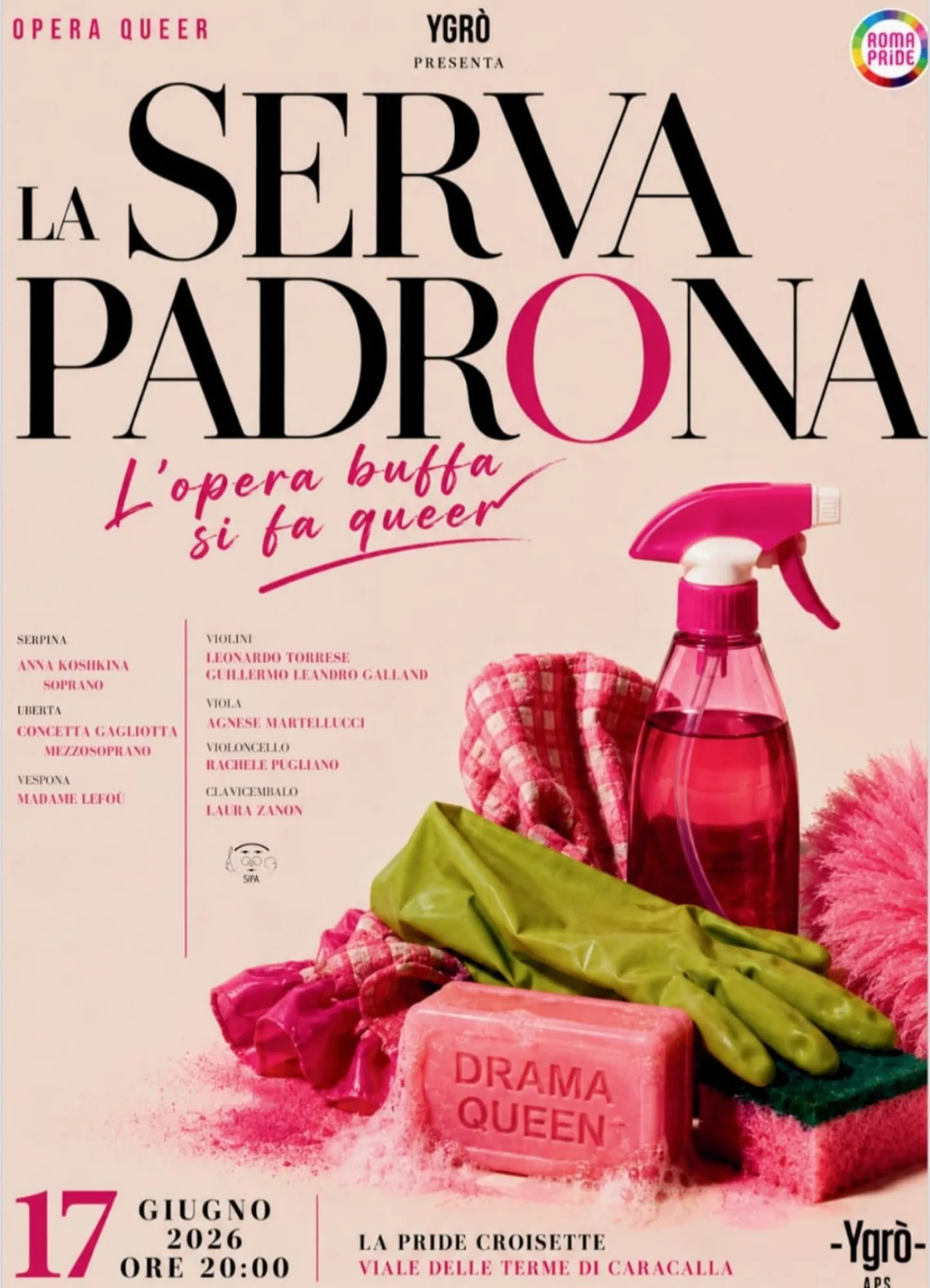 Locandina de «La Serva Padrona — Opera Queer» — 17 giugno 2026, Roma Pride